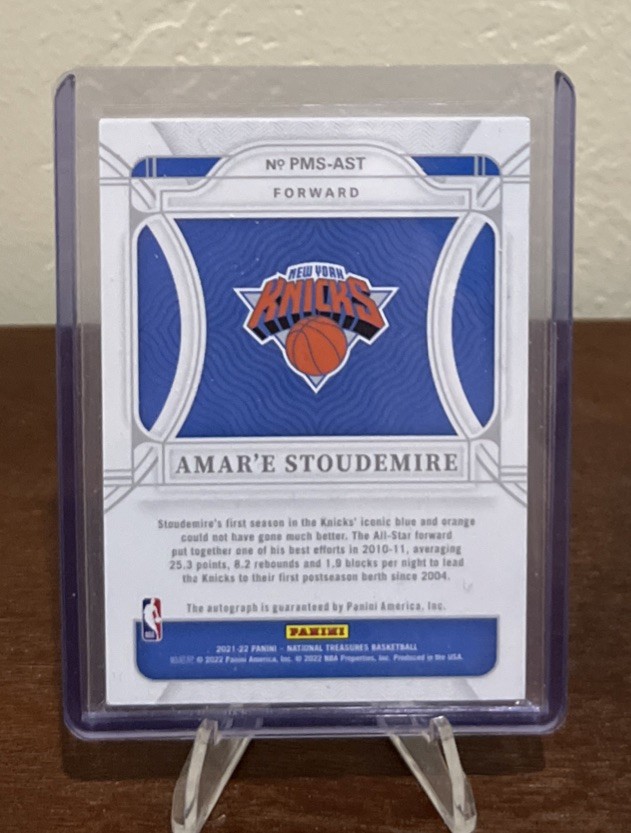 2021-22 National Treasures -Amar’e Stoudemire Penmanship On Card Auto #5/5 NM MT view 5