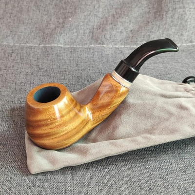 #ad 1 Pcs Classic Wood Pipe Sandalwood Wood Pipes Filter Solid Smoking Craft $24.67