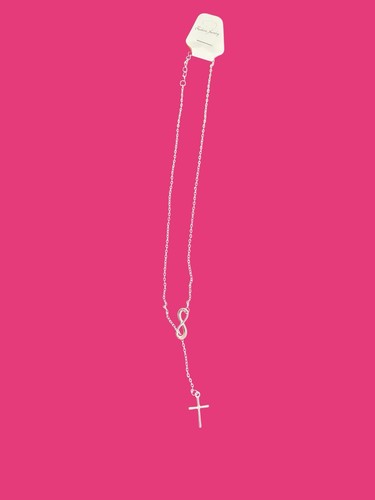 Infinity Cross Necklace Pendant Charm Women's Silver Jewelry - Picture 3 of 5