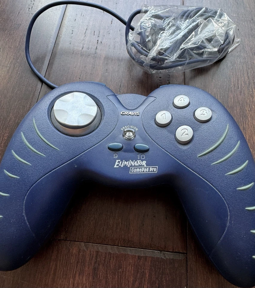 Gravis Eliminator GamePad Pro Wired USB Controller (PC, Dark Blue) Model 44031 - Image 2 of 4