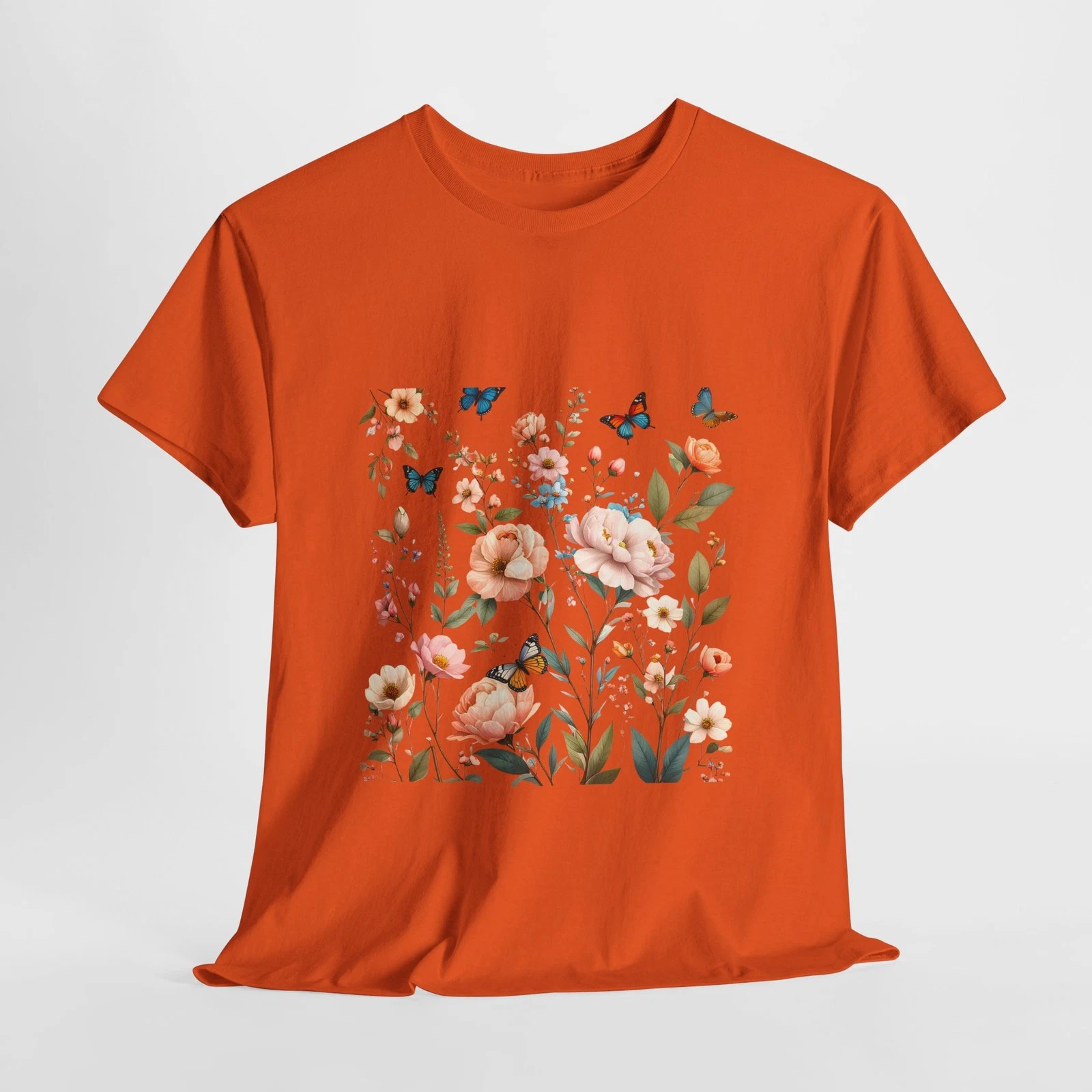 Wildflowers and Butterflies T-Shirt – Colorful Floral Garden Illustration Tee