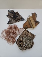 Vintage mix Lot of 4 Scarves Animal Print Animal Print