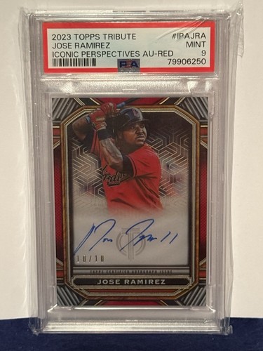 Jose Ramirez 2023 Topps Tribute Iconic Perspectives Auto 5 Different /10 PSA - Picture 5 of 5