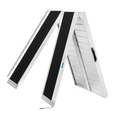 7ft Aluminum Folding Wheelchair Ramp Handicap Scooter Ramp Non-Slip 800LBS