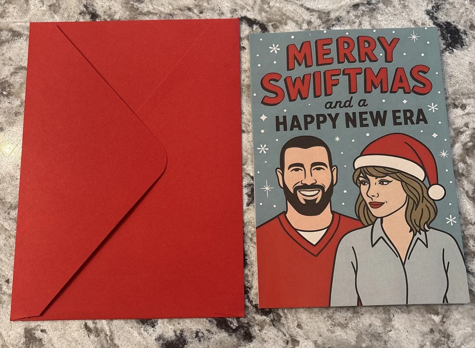 Funny Christmas Merry SwiftMas Taylor Swift 4.6x6.6” Blank Inside Greeting Card - Image 3 of 4