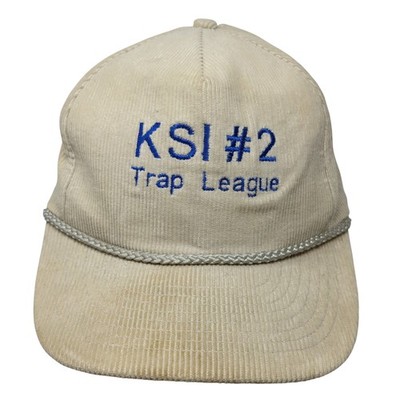 KSI #2 Trap League Slideback 5 Panel Cap Beige OS Adjustable Corduroy Nissin