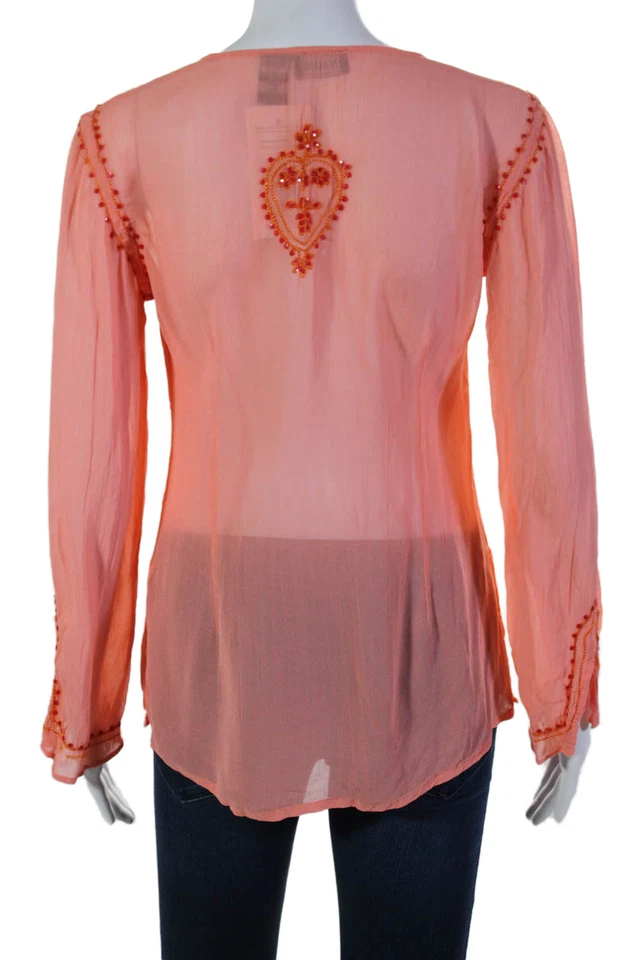 Blusa feminina Nolita gola redonda manga comprida lantejoulas Carol tamanho P - Imagem 4 de 4