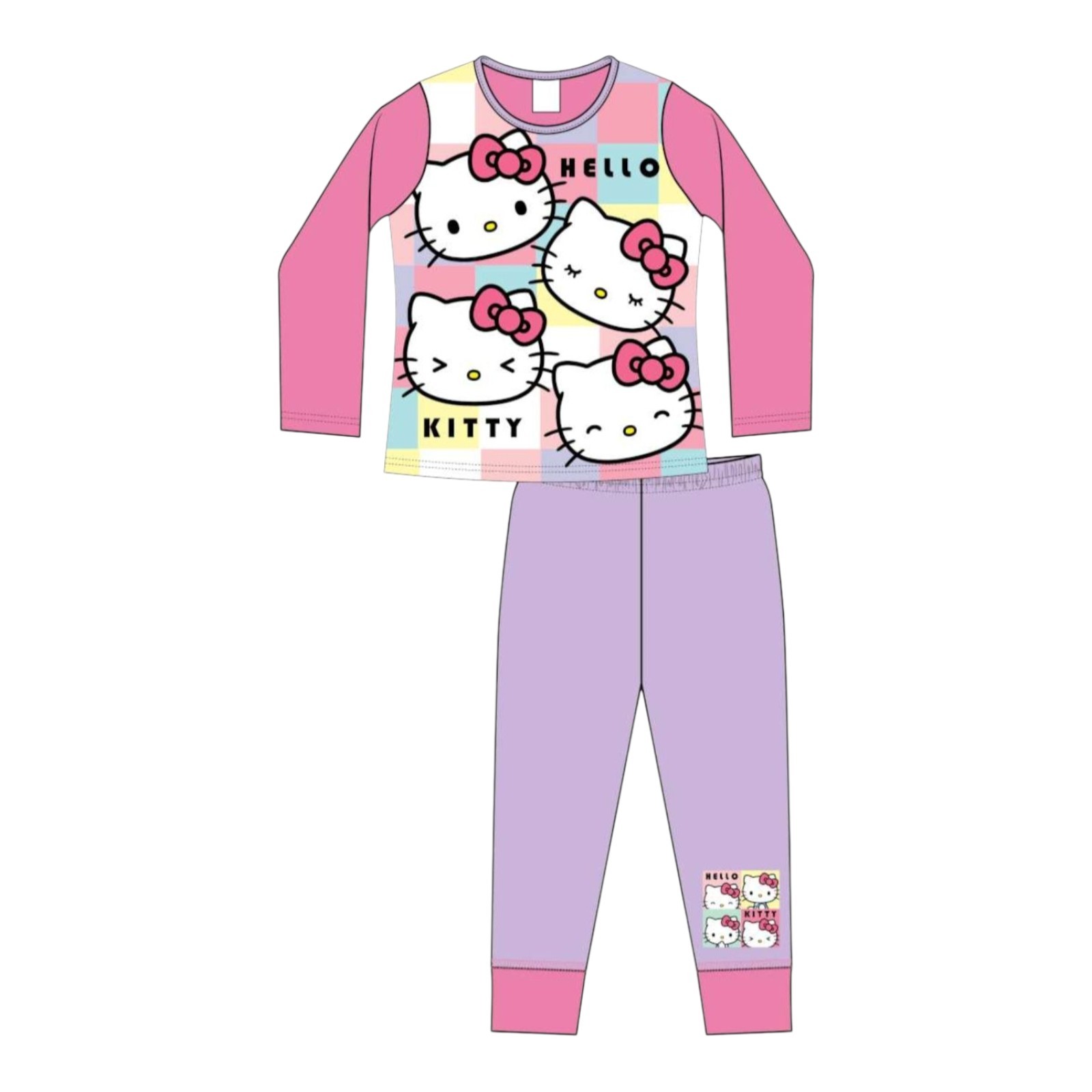 Hello Kitty Mädchen Langarm Pyjama Set 7-8 Jahre Nachtwäsche