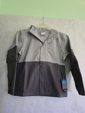 NWT Columbia OmniTech Rain Jacket W/ Zipper Pockets, Gray, youth Size S 8 