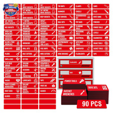 90 Pack Magnetic Toolbox Labels Large Size Organizer Labels for Steel Tool