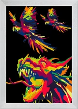 animal popart wpap Framed Wall Art Poster Canvas Print Picture
