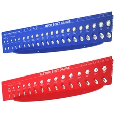 SAE & Metric Bolt & Nut Gauge, 21 Standard & 14 Metric, Industrial Grade Prec...
