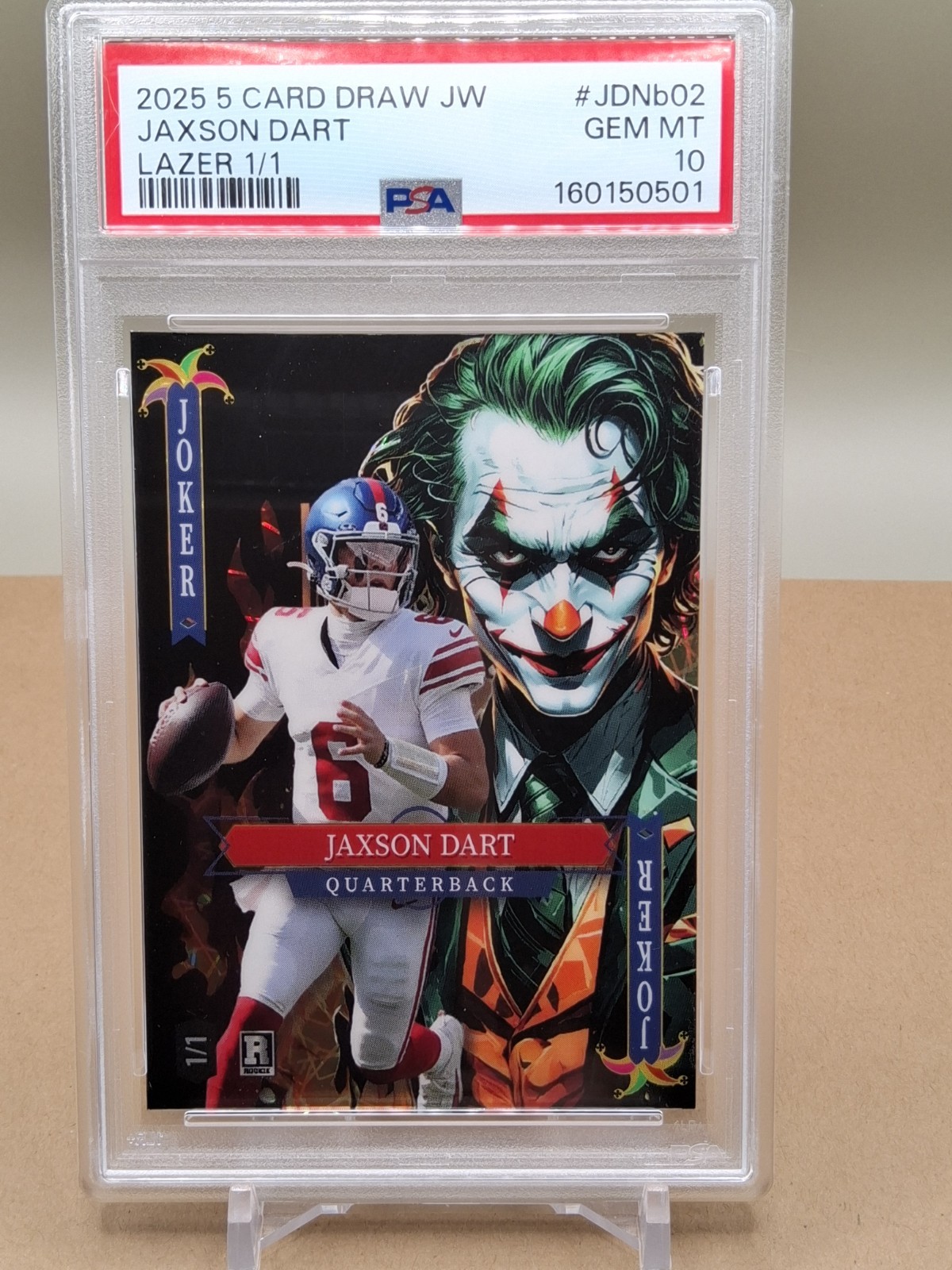 PSA 10 Jaxson Dart Rookie 2025 5 Card Draw LAZER 1/1 #JDNb02 Joker Card