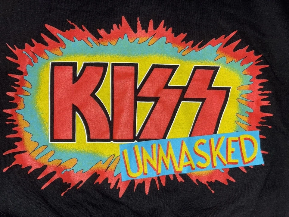 KISS Unmasked 45th Anniversary Hoodie XL Black Full Zip NEW *flaws - Image 4 of 4