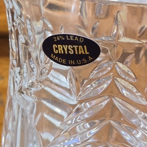 Vaso natalizio in cristallo di piombo portacandele made in USA vintage - Foto 3 di 9
