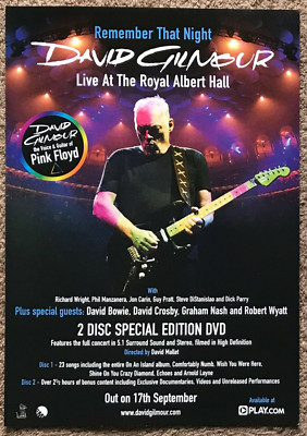 DAVID GILMOUR - ROYAL ALBERT HALL 2007 Full page magazine ad PINK FLOYD