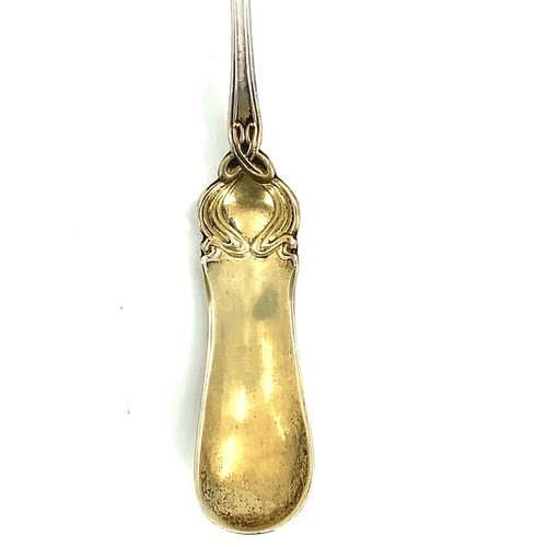 Antique 1898 Durgin Sterling Silver Large Horseradish Scoop Spoon - Cat Tails - Picture 3 of 7