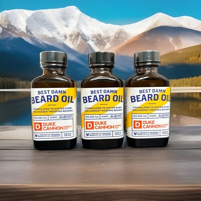 Duke Cannon Best Damn Beard Oil - Redwood Scent 3 fl oz - SEALED **LOT OF 3**
