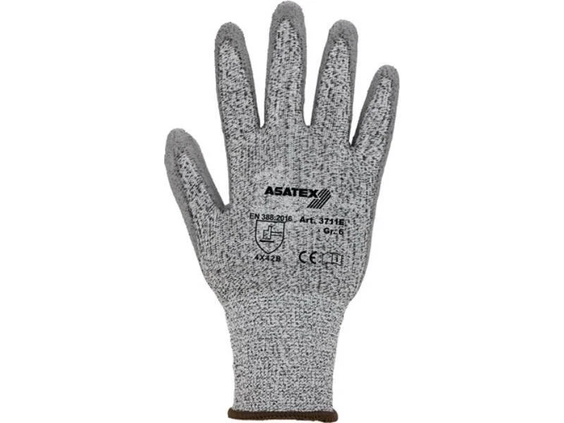 10er PACK(Paar) ASATEX 3711E Schnittschutzhandschuhe Gr.10 grau/grau EN 388 Kat