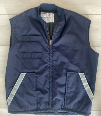 Audire♡Frill smart vest(Navy)S sz SM Vintage United Airlines Navy Blue REFLECTIVE Vest Zipper 2