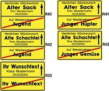 Schild Geburtstag - Ortsschild  stabil 20x30cm Party Präsent Geschenk  #R