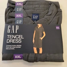 NWT GAP Tencil Dress With Pockets, Shadow Grey/ Grey Black Women's Size XXL