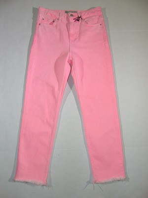 pink straight leg jeans
