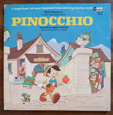 Walt Disney's Pinocchio ピノキオ 絵本 レコード 希少品 WALT