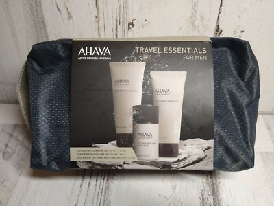 AHAVA TRAVEL ESSENTIALS Kit for Men RARE NEW Cleansing Gel Shaving Moisturizer 