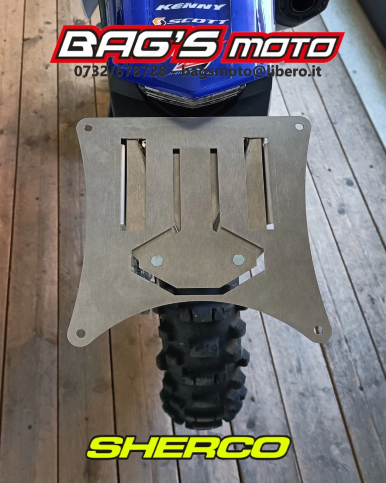 SUPPORTO PARAFANGO POSTERIORE + PORTA TARGA CLIK CLAK SHERCO SE R / SEF R 17-24 - Immagine 2 di 4