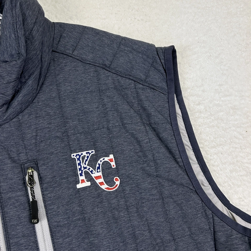 Kansas City Royals Vest Mens 2XT Cutter & Buck WeatherTec Stars Stripes MLB - Image 3 of 4