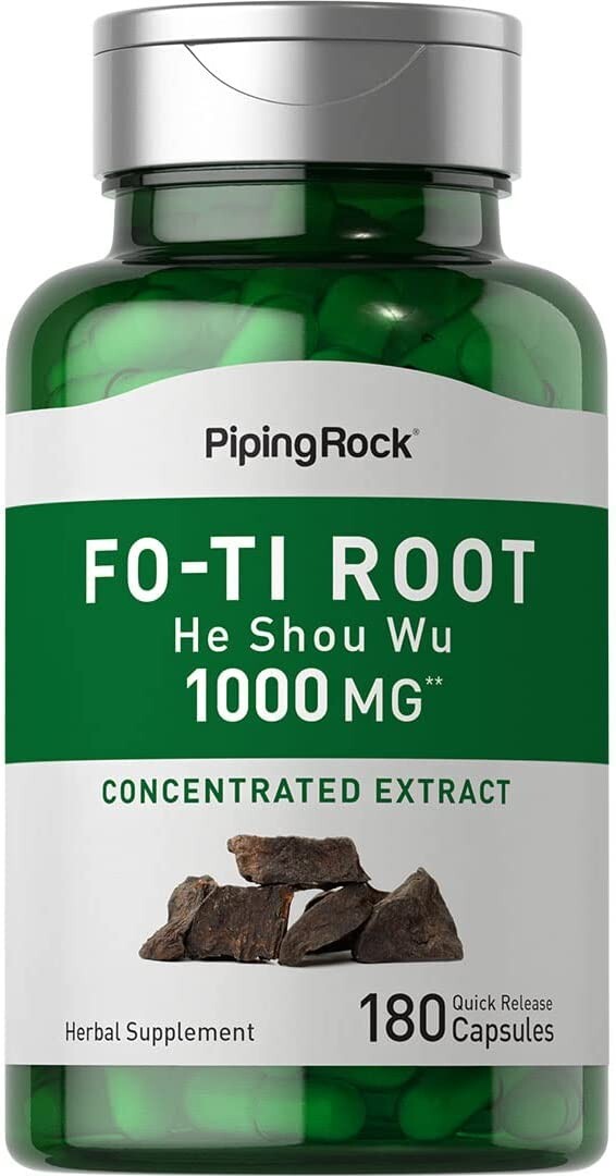 FO-TI He shou wu, 180 capsulas 1000 mg, tonico sexual, adaptogeno y antiaging
