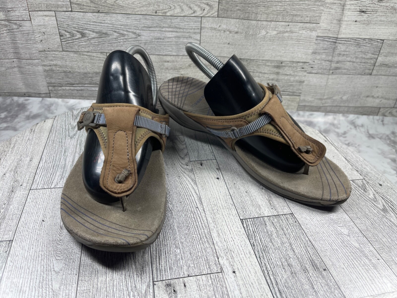 Merrell sandali sportivi donna 8M scarpe elastiche pansy marrone perizoma passeggio infradito