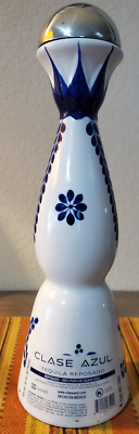 Clase Azul Reposado Tequila Empty Bottle- 750 Ml. 15”Tall Blue