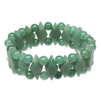 Bracelet En Aventurine Verte - Pierre Naturelle - Losanges - Naturosphère - Neuf Avec étiquette