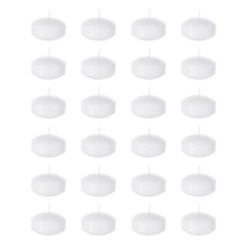 Mega Candles - Unscented 2" Floating Disc Candles - White, Set of 24