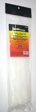 Forney 62062 Releasable Std Dty White Cable Ties 11" L Nylon 50 lb Cap 100pk