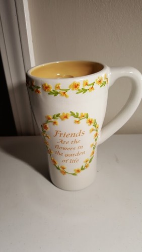 Friends are the Flowers in the Garden of Life Tall Mug w Lid Travel Cup - Picture 4 of 6