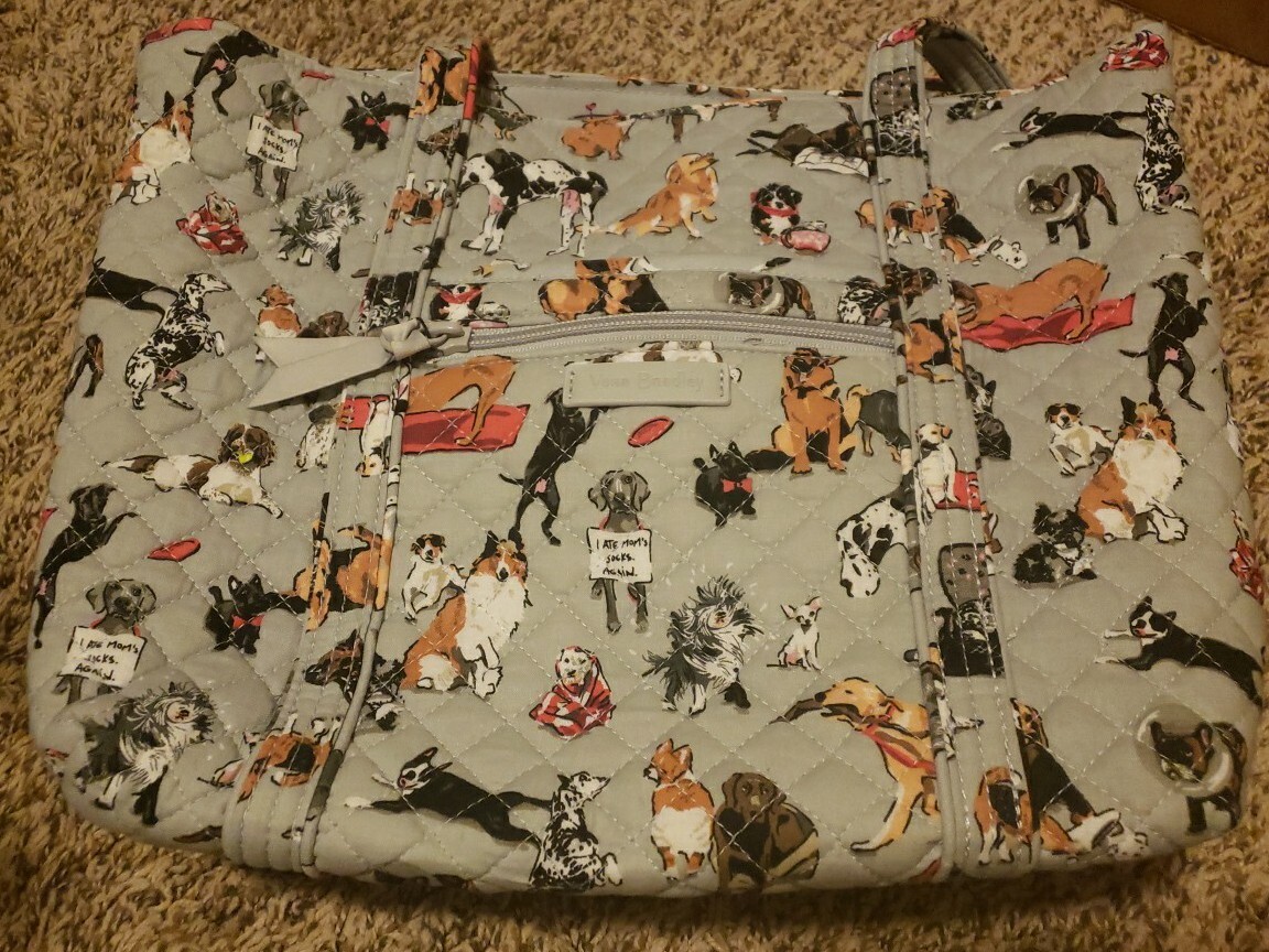 Vera Bradley BEST IN SHOW Dogs Small Vera Tote Shoulder Bag Purse