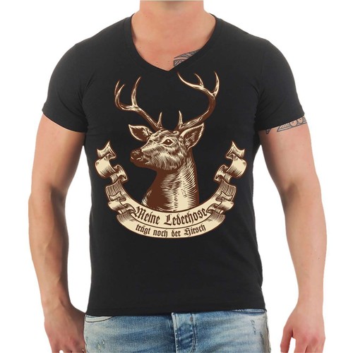 T-Shirt Meine Lederhose trägt noch der Hirsch Fest Wiesn Wasen Tracht - Bild 7 von 8