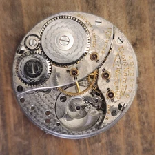 Antique Elgin 12023774 Watch Movement for Parts / Repair - Golden Accents