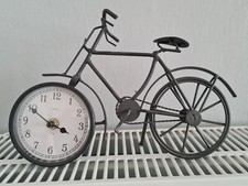 Dekorative Standuhr Fahrrad Anthrazit Grau Analog