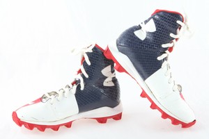 under armour red white and blue football cleats
