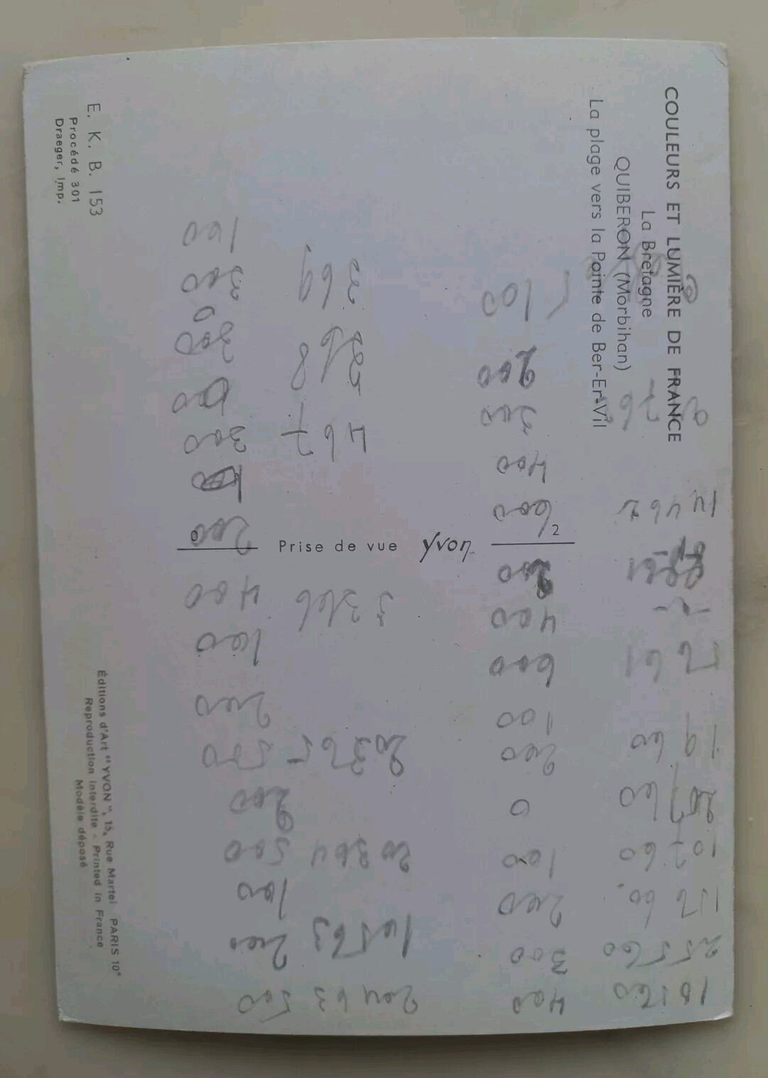 Old postcard Quiberon Pointe de Ber Er Vil Yvon Paris 10th 