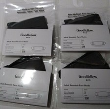 Goodfellow Adult Reusable Face Masks 4 - 2 Packs Size S/M Black Grey