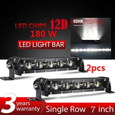 7inch Slim LED Light Bar Work Spot Flood Single Row Lamp Offroad Driving ATV SUV