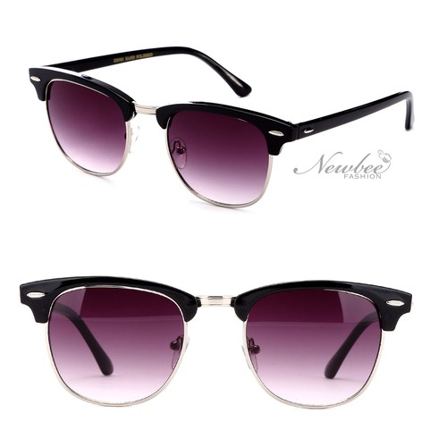 Half Frame Style Round Lens Circular Sunglasses Vintage Retro Sunglasses for Men - Picture 6 of 23