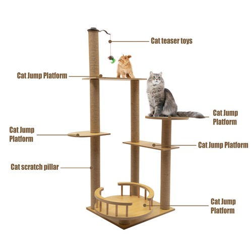Cat Tree Cat Tower Cat Condo with Scratching Post for Large Cats Climbing - Picture 2 of 23