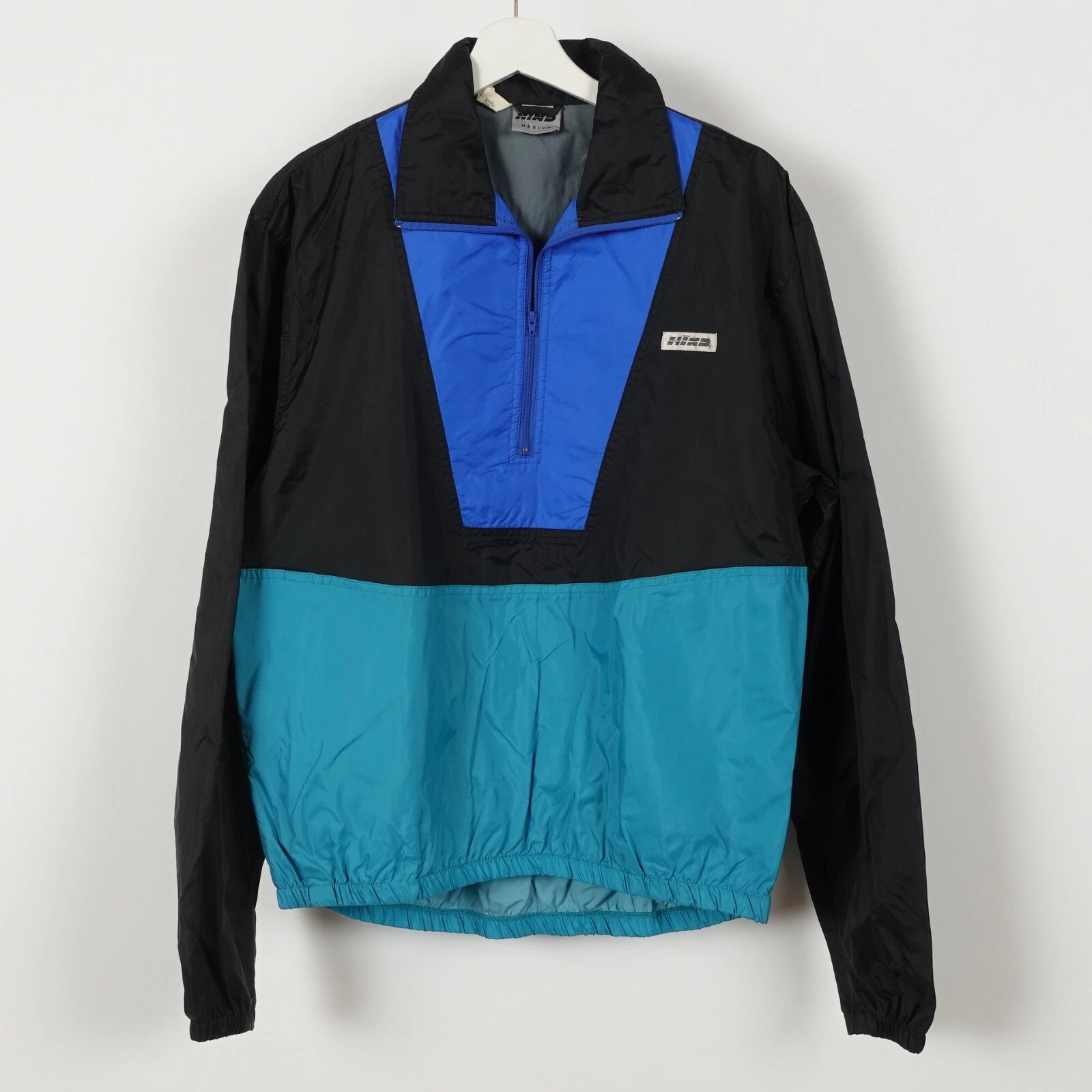 Vintage 90s HIND Ski Windbreaker Jacket Packable Size Medium Nylon 1/4 Zip Wind