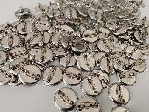 Bundle lot 116pcs circle silver brooch back pin badge fastener bar findings 2cm - Picture 4 of 4